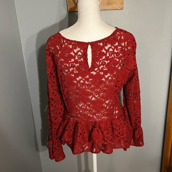 Altar’d State Red Ruffle Blouse - Picture 3 of 3